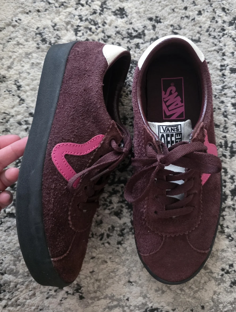Vans Sport Low Suede Sneakers Burgandy And Pink Skater Grunge Womens 7
